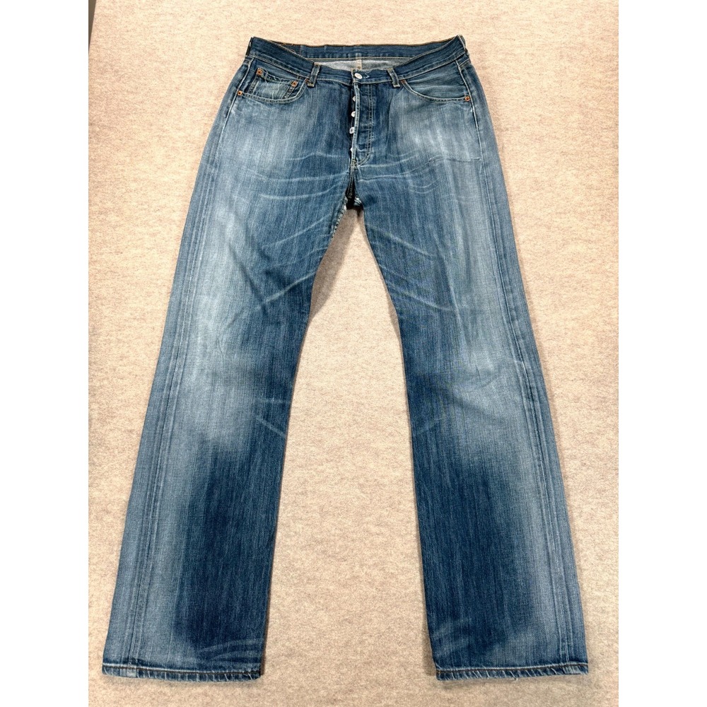 Vintage Levi's 501 Jeans Men 36x36 Blue Denim Button Fly Straight Leg Streetwear